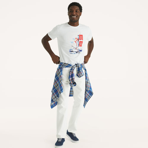 Camiseta blanca estampada para hombre