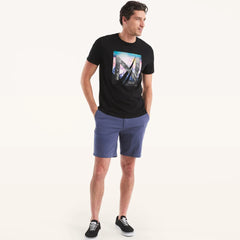 Camiseta para hombre negra con estampado