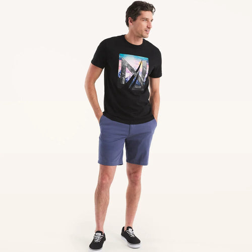 Camiseta para hombre negra con estampado