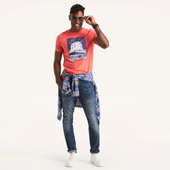 Camiseta para hombre estampada naranja