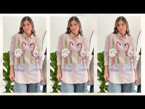 CAMISA PRIMIA DAMA V.287 NEGRO NEGRO