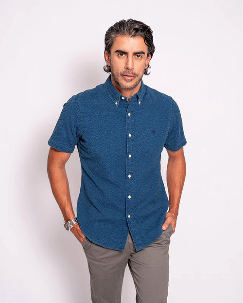 RALPH LAUREN CAMISA MANGA CORTA HOMBRE MORADO