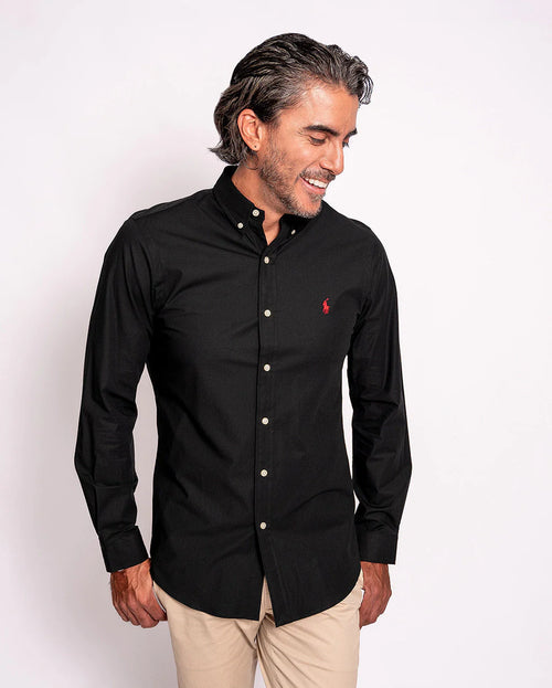 RALPH LAUREN CAMISA MANGA LARGA HOMBRE NEGRO