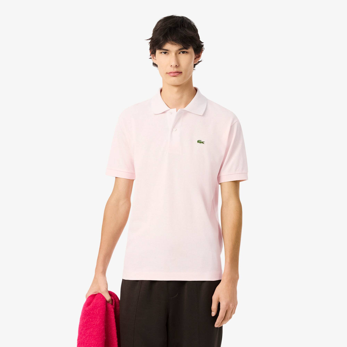 CAMISETA TIPO POLO LACOSTE PINK - L1212-23T03