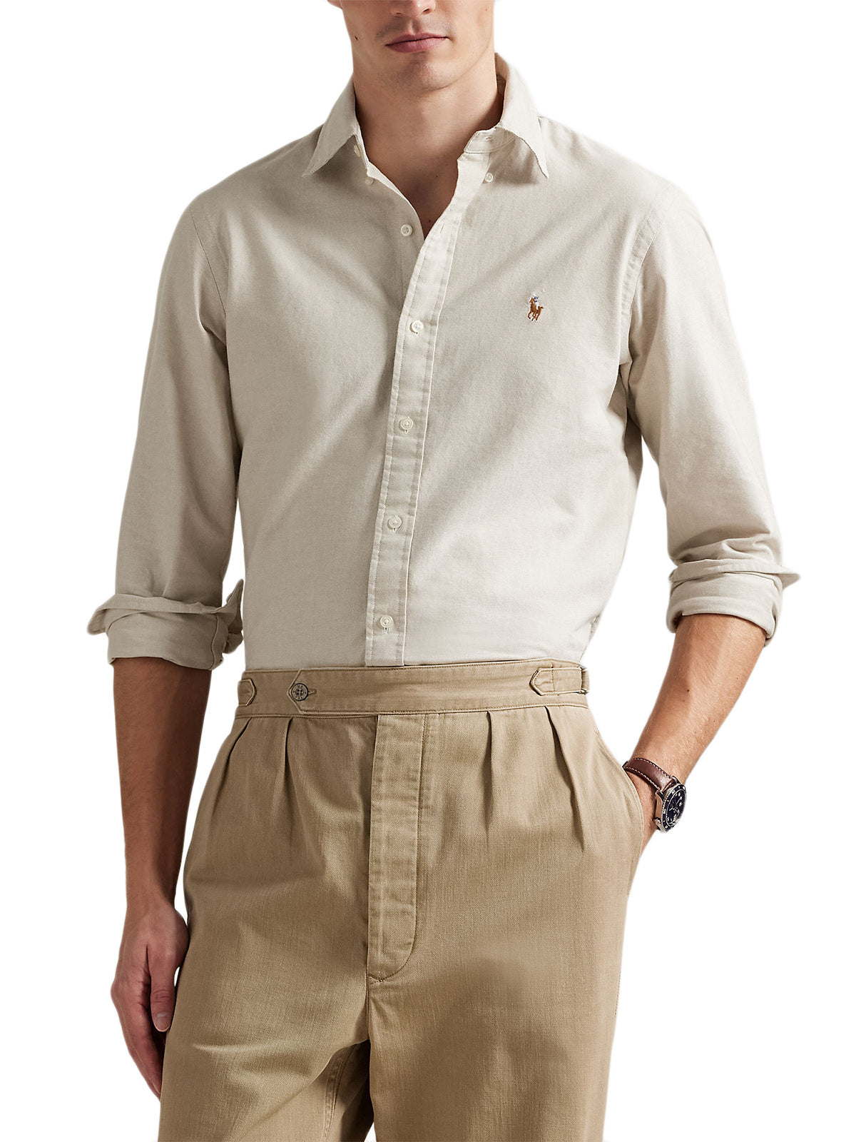CAMISA M/L RALPH LAUREN HOMBRE COASTAL BEIGE 710795462012