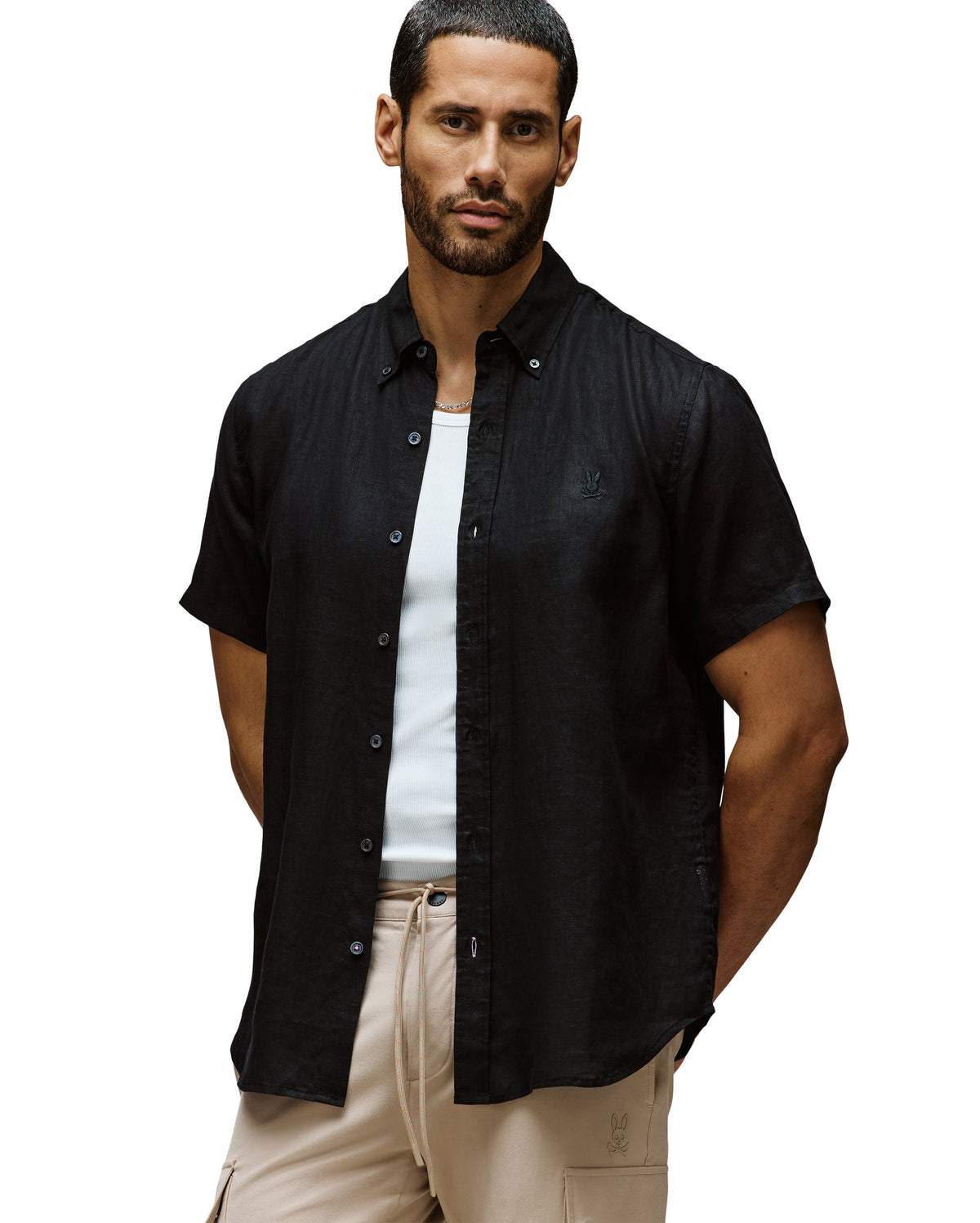 PSYCHO BUNNY CAMISAS FANTASIA HOMBRE NEGRO B6Q679C200BLK