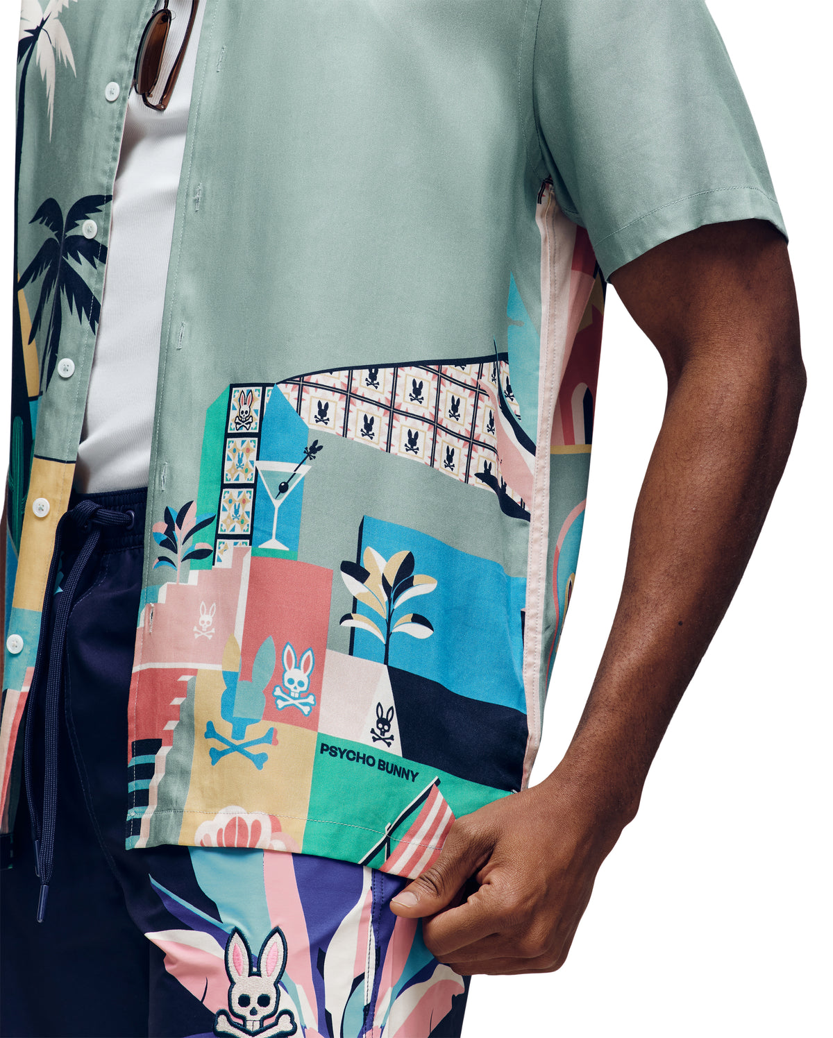 PSYCHO BUNNY CAMISAS FANTASIA HOMBRE VERDE MT0300056ICG