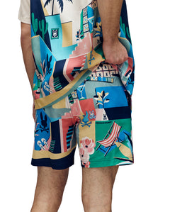 psycho bunny traje de baño fantasia hombre azul mb1000028evb