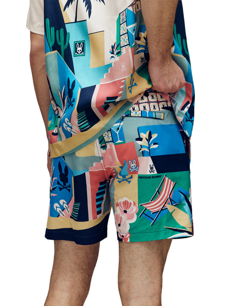 psycho bunny traje de baño fantasia hombre azul mb1000028evb