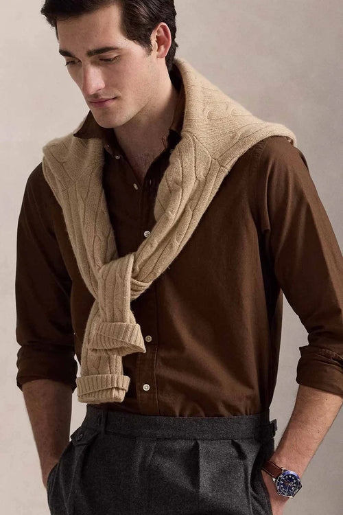 RALPH LAUREN CAMISA MANGA LARGA HOMBRE MARRON