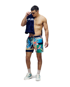 psycho bunny traje de baño fantasia hombre azul mb1000028evb