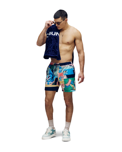 psycho bunny traje de baño fantasia hombre azul mb1000028evb