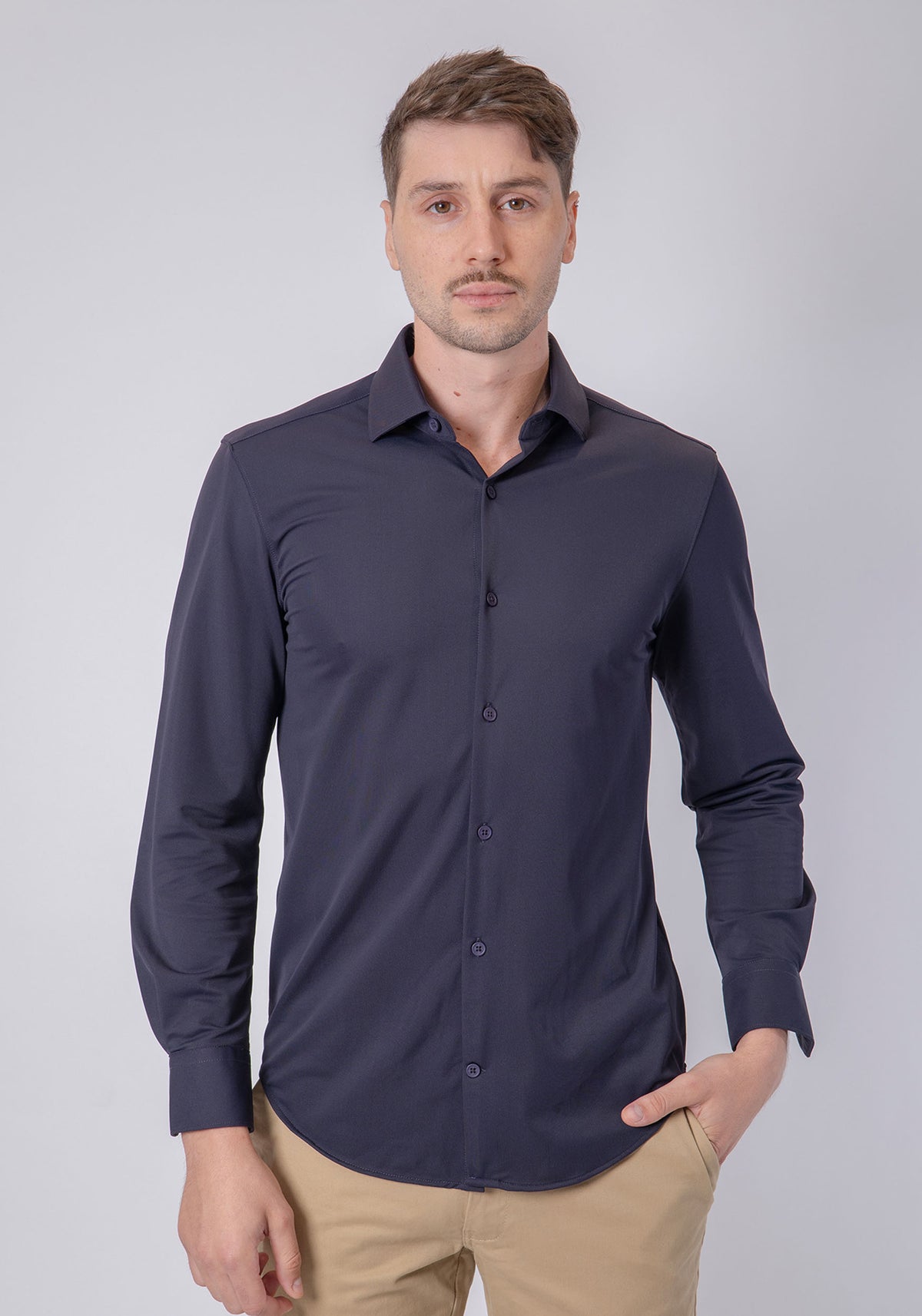 CARVEN CAMISA M/L HOMBRE AZUL CVA01900NV