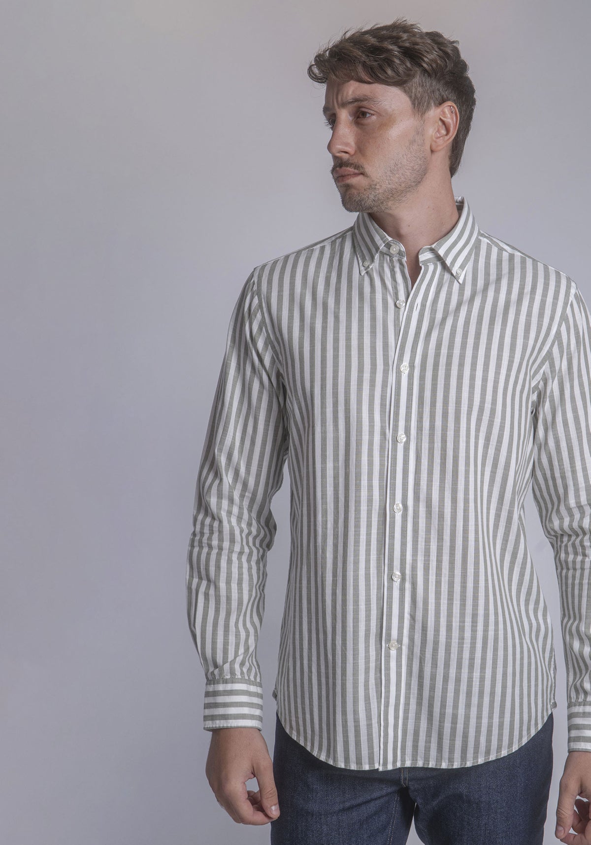 CARVEN CAMISA M/L HOMBRE VERDE CVK04143AYGE