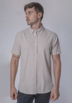 CARVEN CAMISA M/C HOMBRE BEIGE CVK02199BG