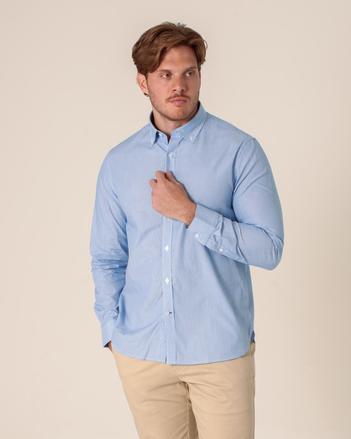 CARVEN CAMISA M/L HOMBRE AZUL CVJ04188BU