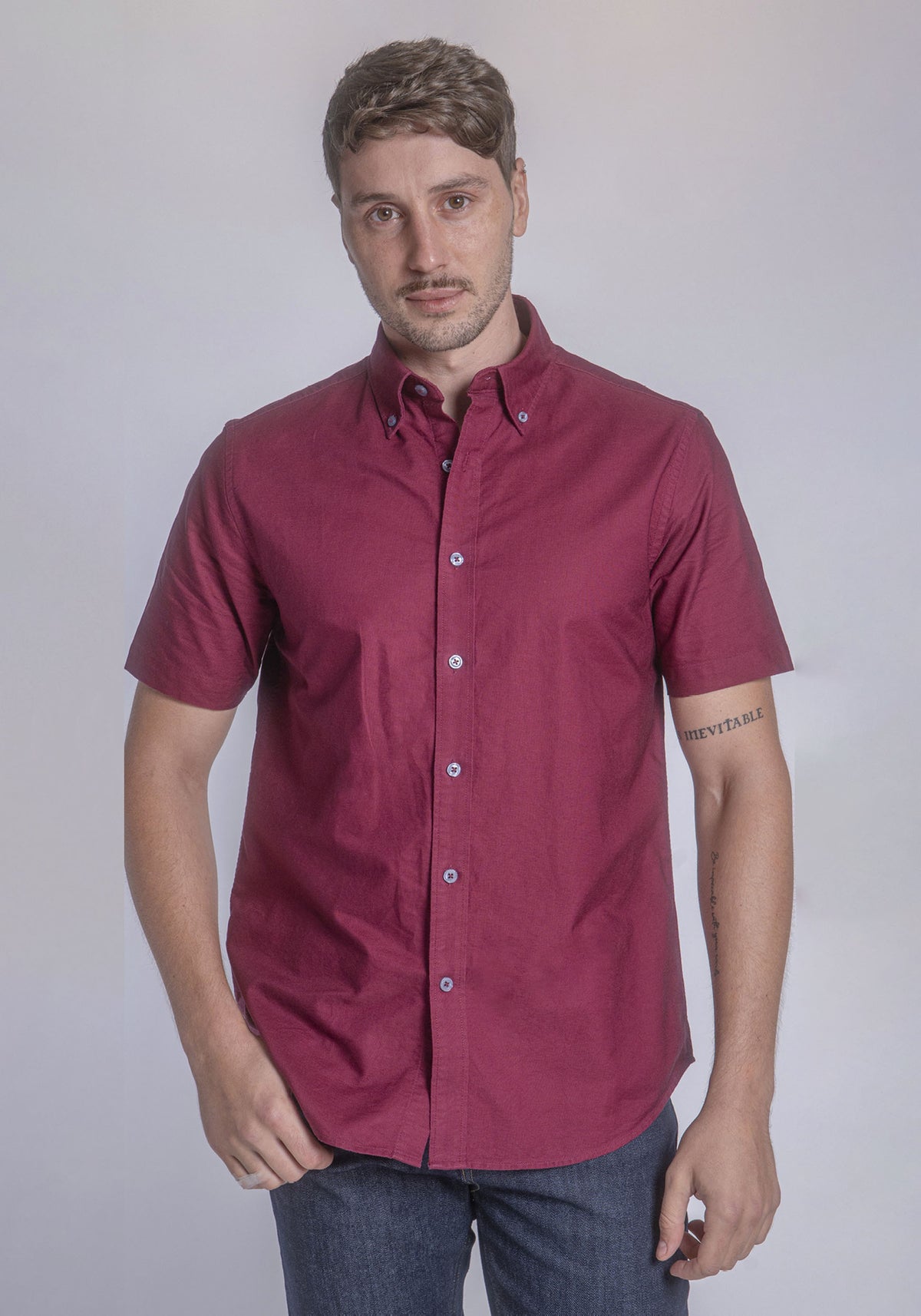 CARVEN CAMISA M/C HOMBRE ROJO CVK03102BUR