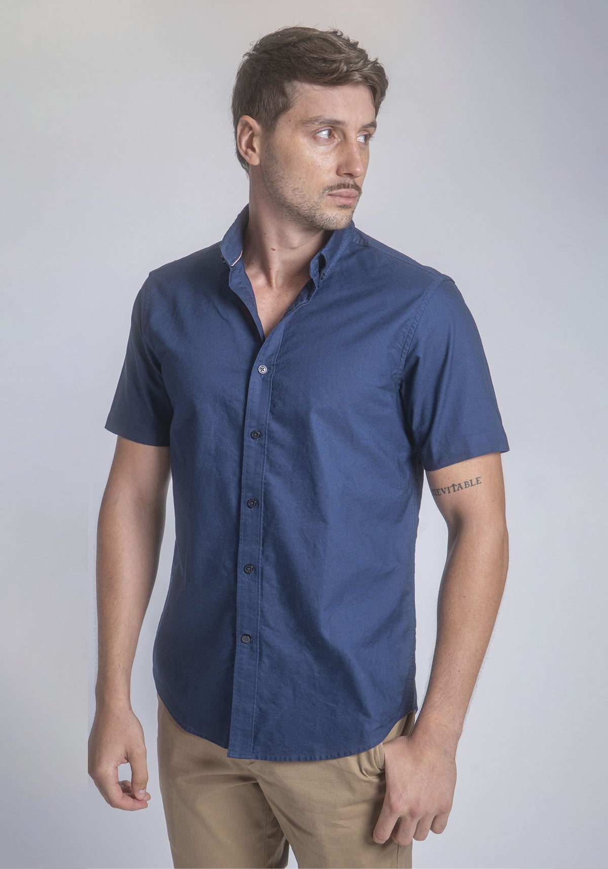CARVEN CAMISA M/C HOMBRE AZUL CVK03102DKNV