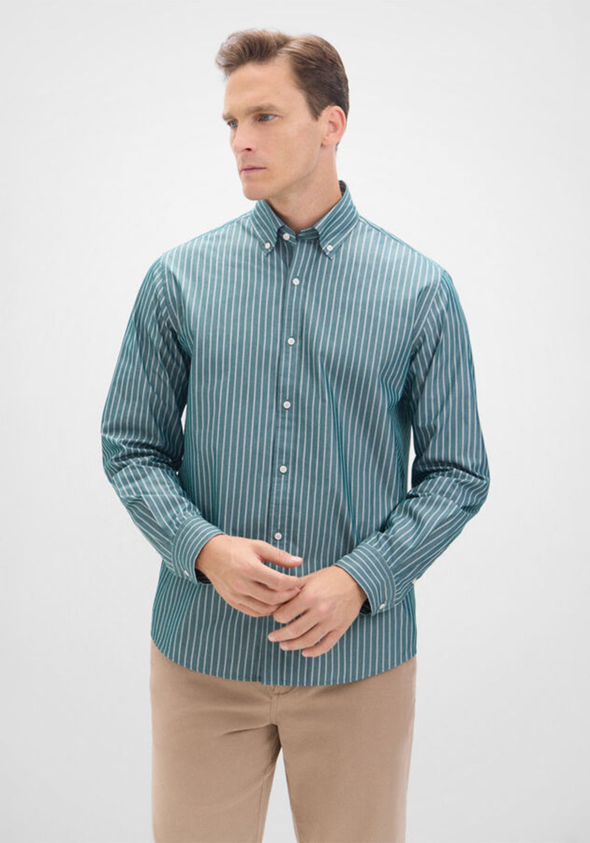 CARVEN CAMISA M/L HOMBRE VERDE CVK04139GE