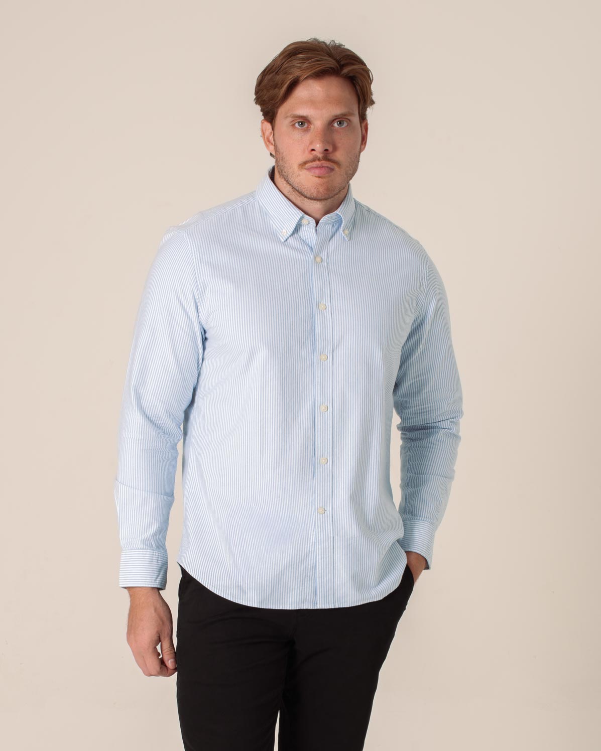 CARVEN CAMISA M/L HOMBRE AZUL CVK04120LTBU