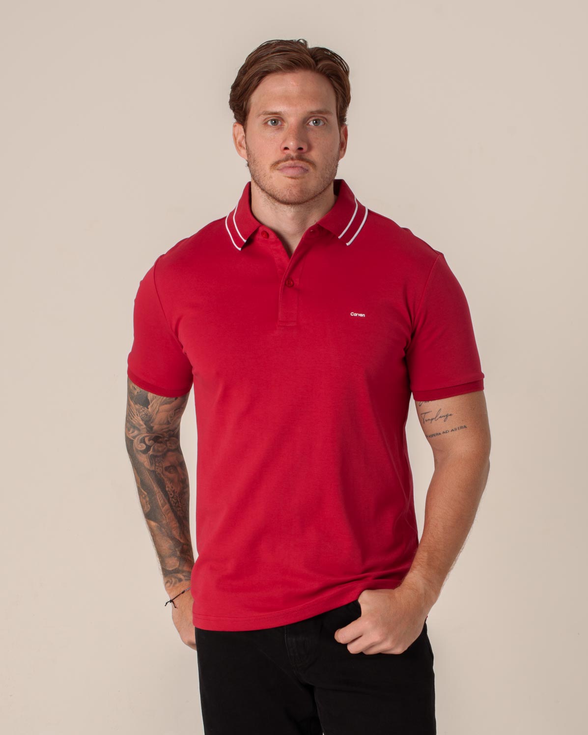 CARVEN POLO HOMBRE ROJO CVY31509DKRD