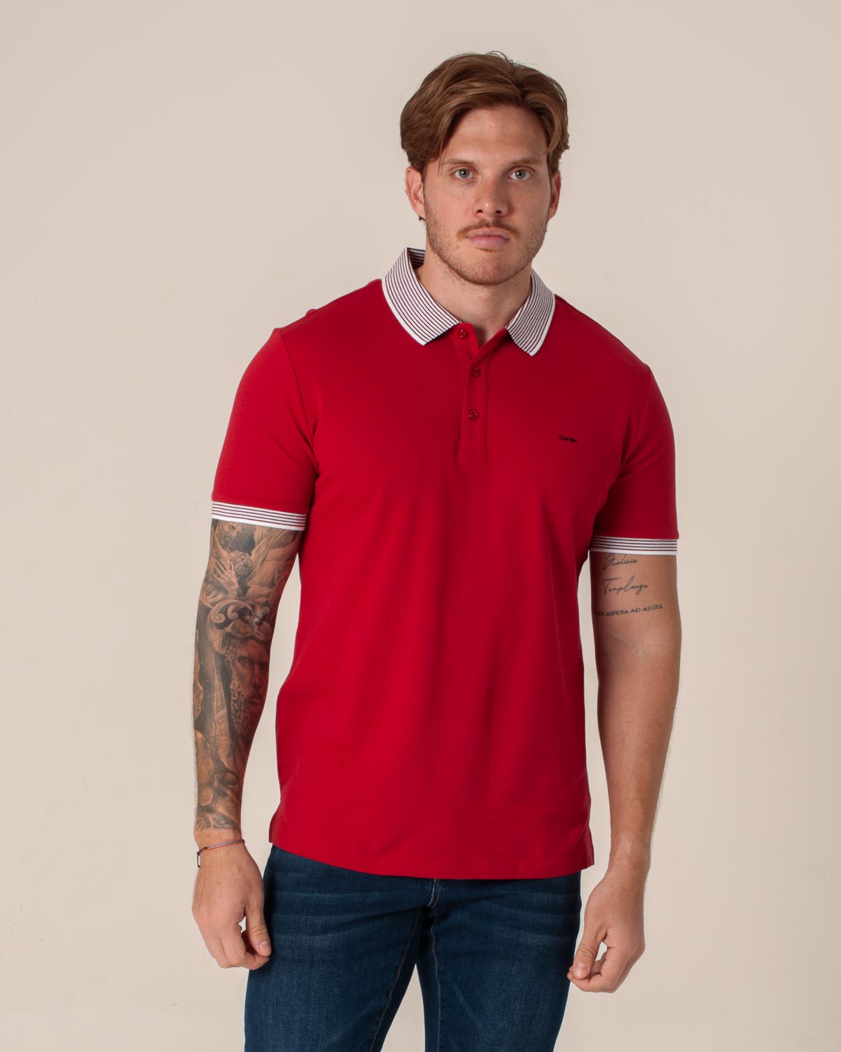 CARVEN POLO HOMBRE ROJO CVY31171RD