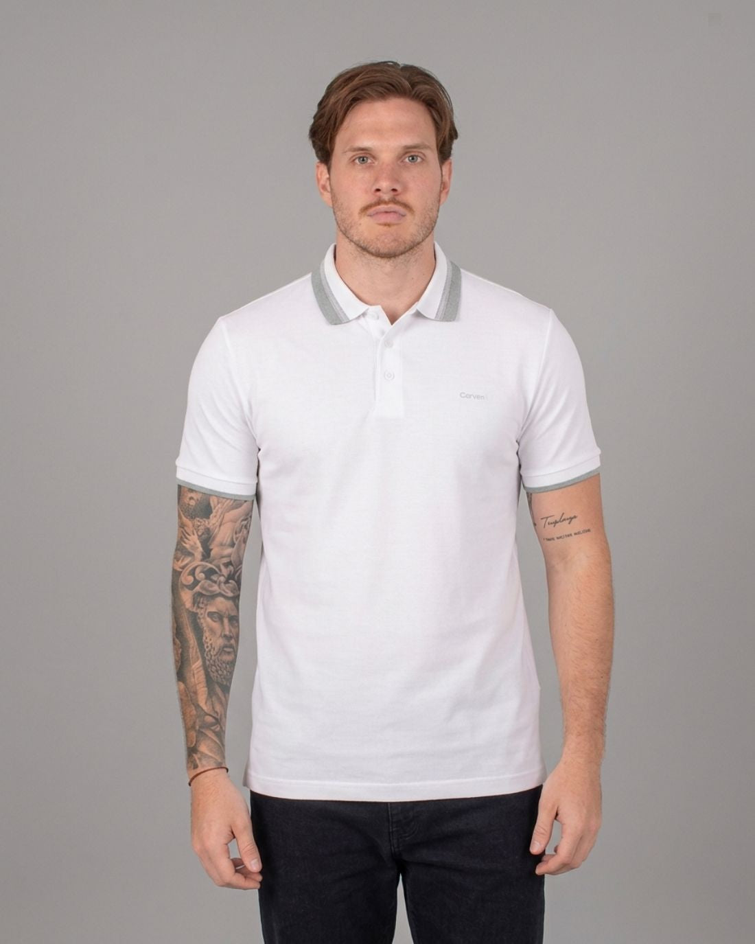 Polo P/H M/C Carven Para Hombre Color Blanco Cv-Z31-102-Owh