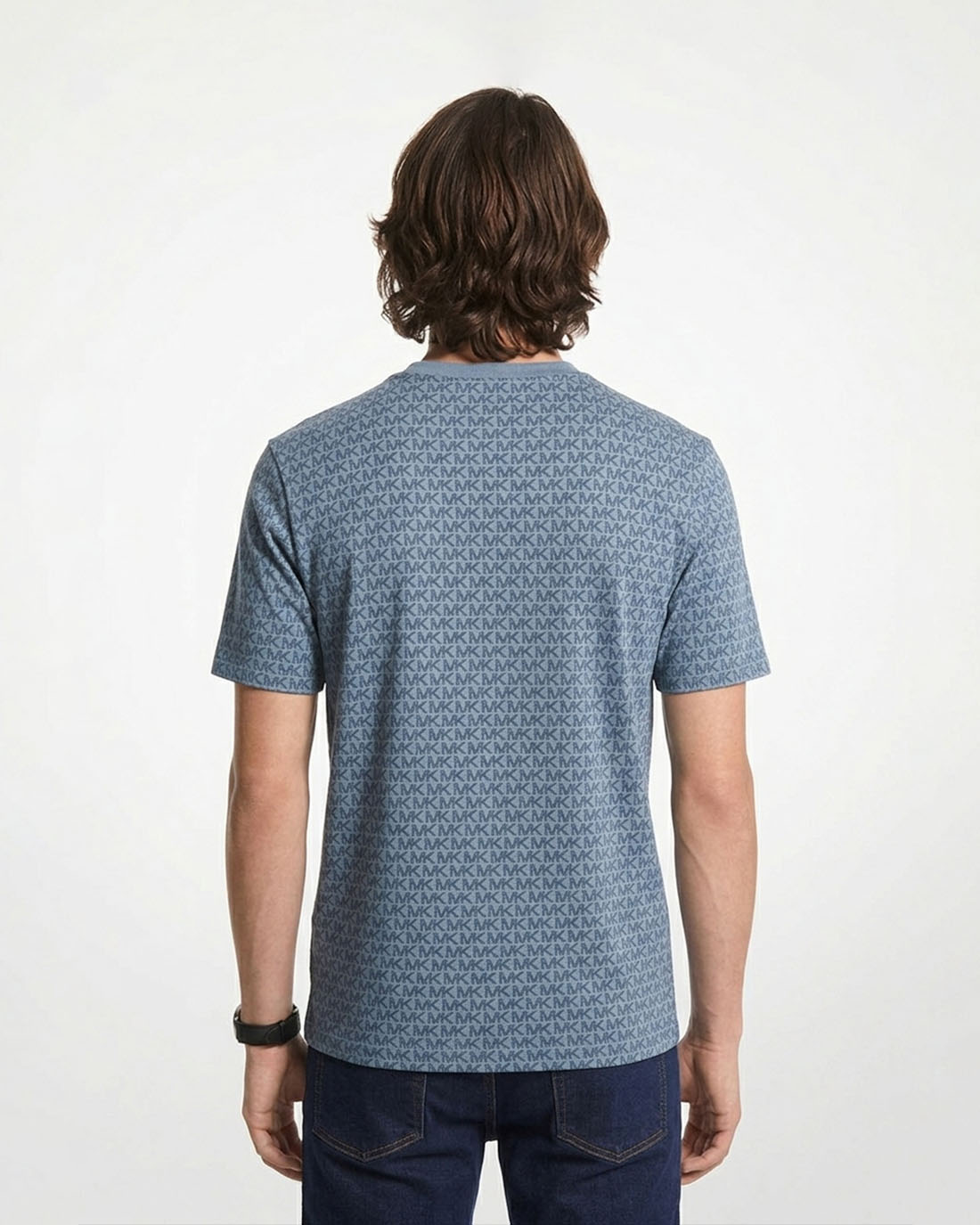 Camiseta Mk Sig Tee Azul Para Hombre Michael Kors