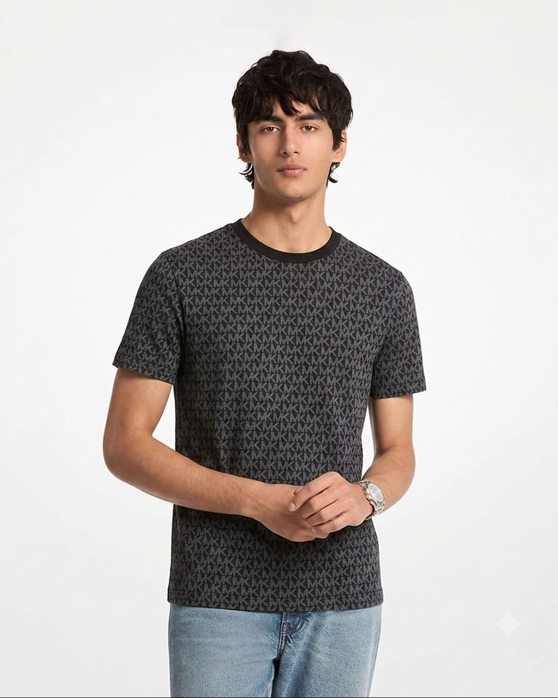 Camiseta Mk Sig Tee Negro Para Hombre Michael Kors