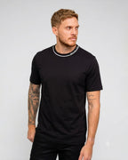 Camiseta Logo Rib Tee Negro Para Hombre Michael Kors