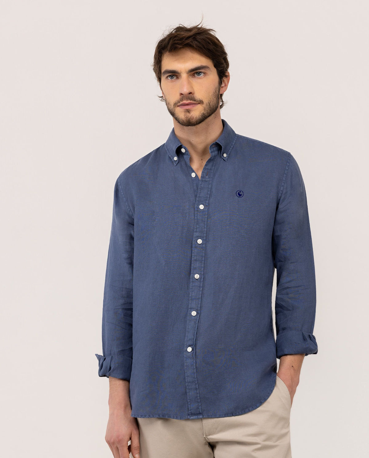 Camisa Lino EL GANSO HOMBRE AZUL
