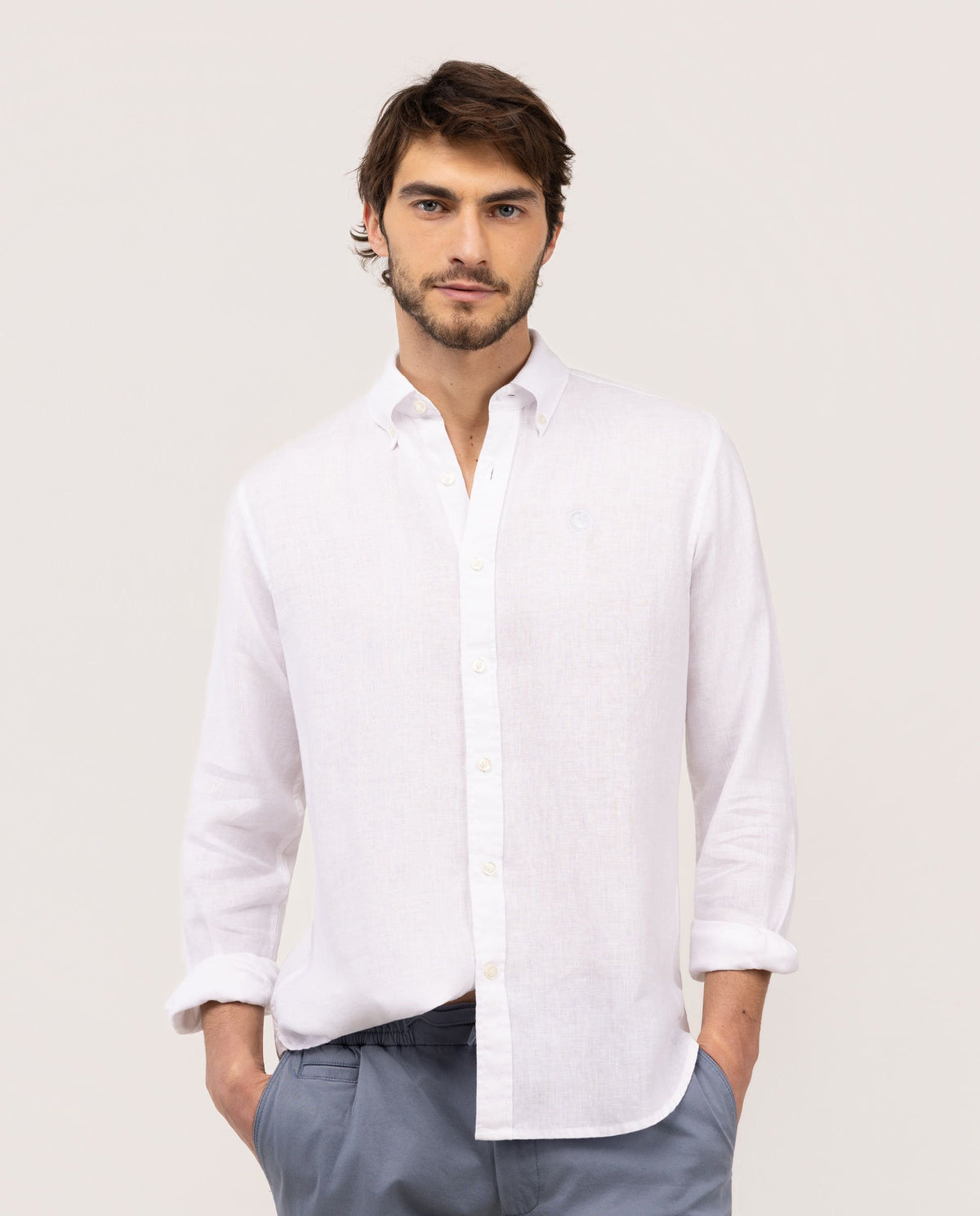 Camisa Lino EL GANSO HOMBRE BLANCO