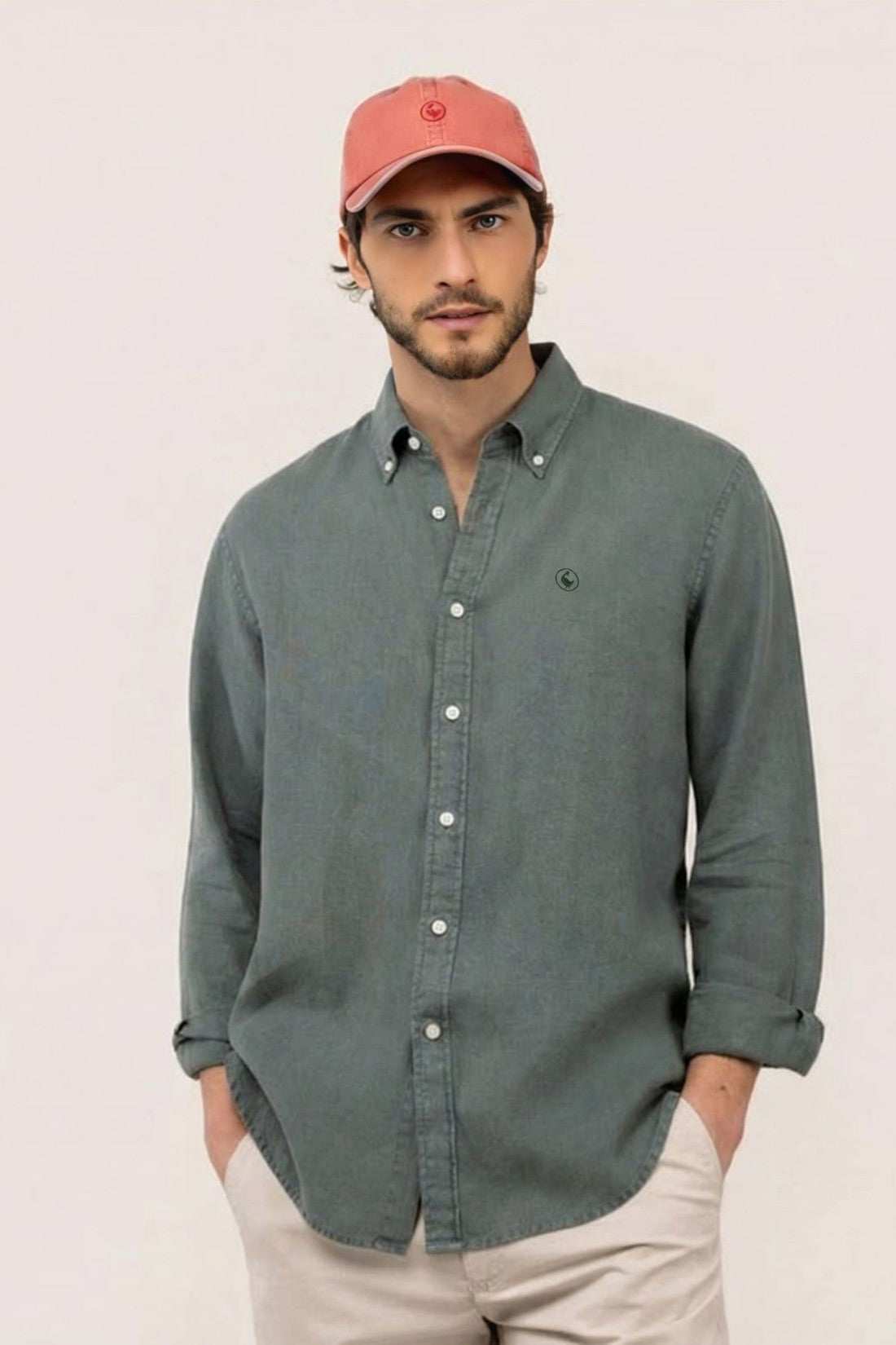 Camisa Lino EL GANSO HOMBRE VERDE
