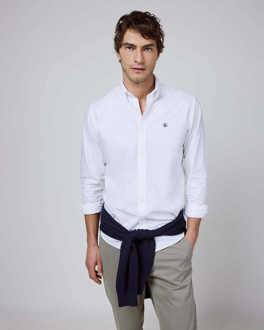 Camisa Algodón Garment Dyed EL GANSO HOMBRE BLANCO