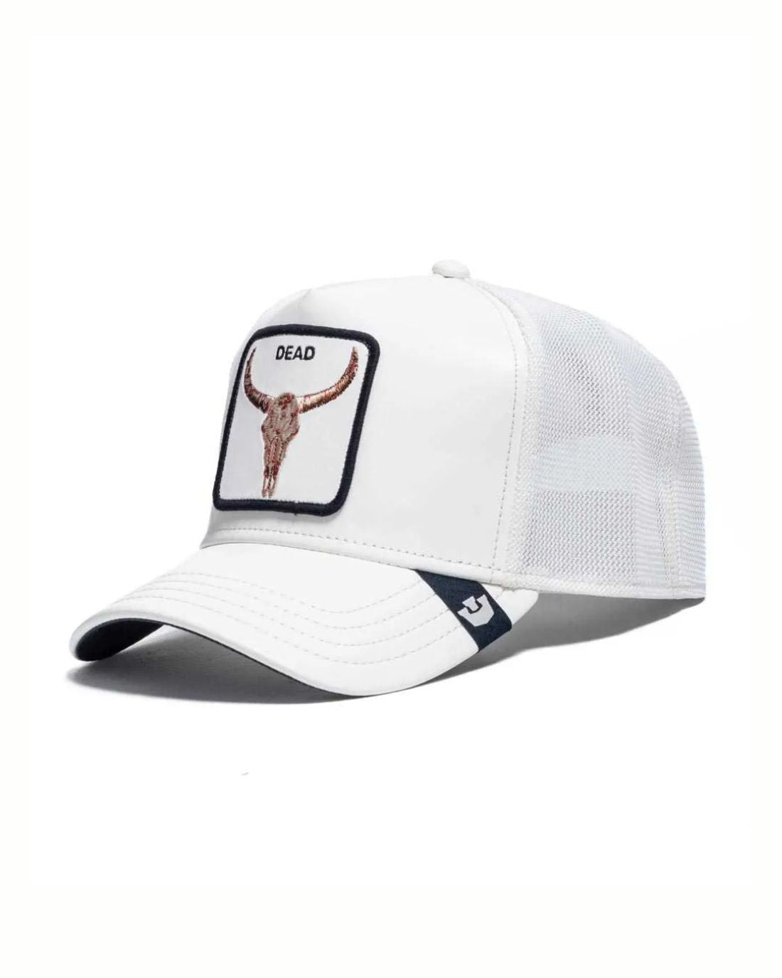 GORRA GORIN BROSS FAUX LEATHER BULL SKULL COLOR BLANCO