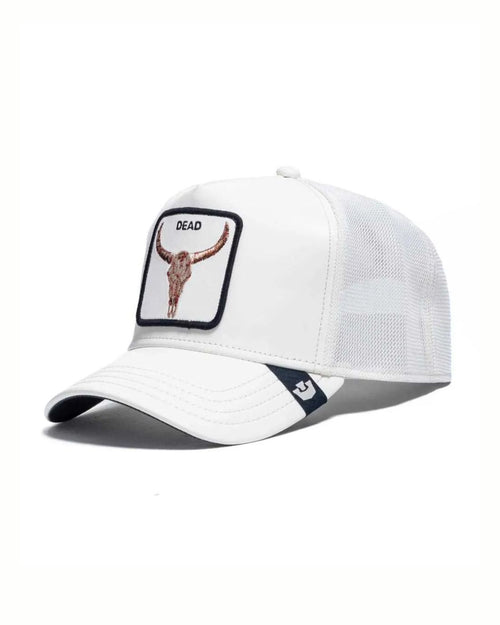 GORRA GORIN BROSS FAUX LEATHER BULL SKULL COLOR BLANCO