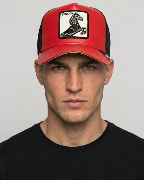GORRA GORIN BROSS SHLEATHER STALLION COLOR ROJO