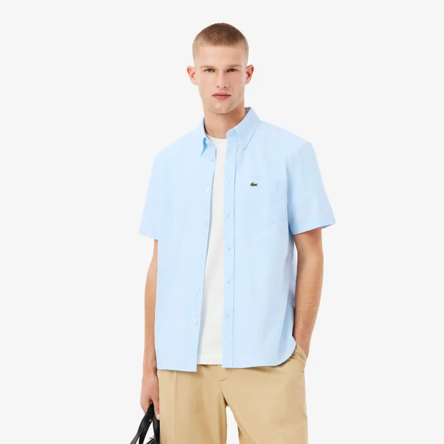 LACOSTE CH1917F6Z CAMISA OXFOR MANGA CORTA AZUL