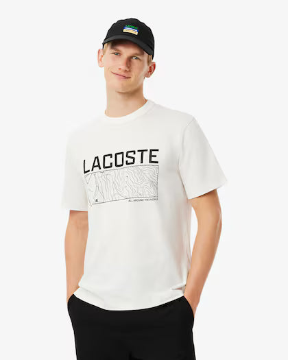 LACOSTE TH582370V CAMISETA ESTAMPADA DE PESO MEDIO WHITE