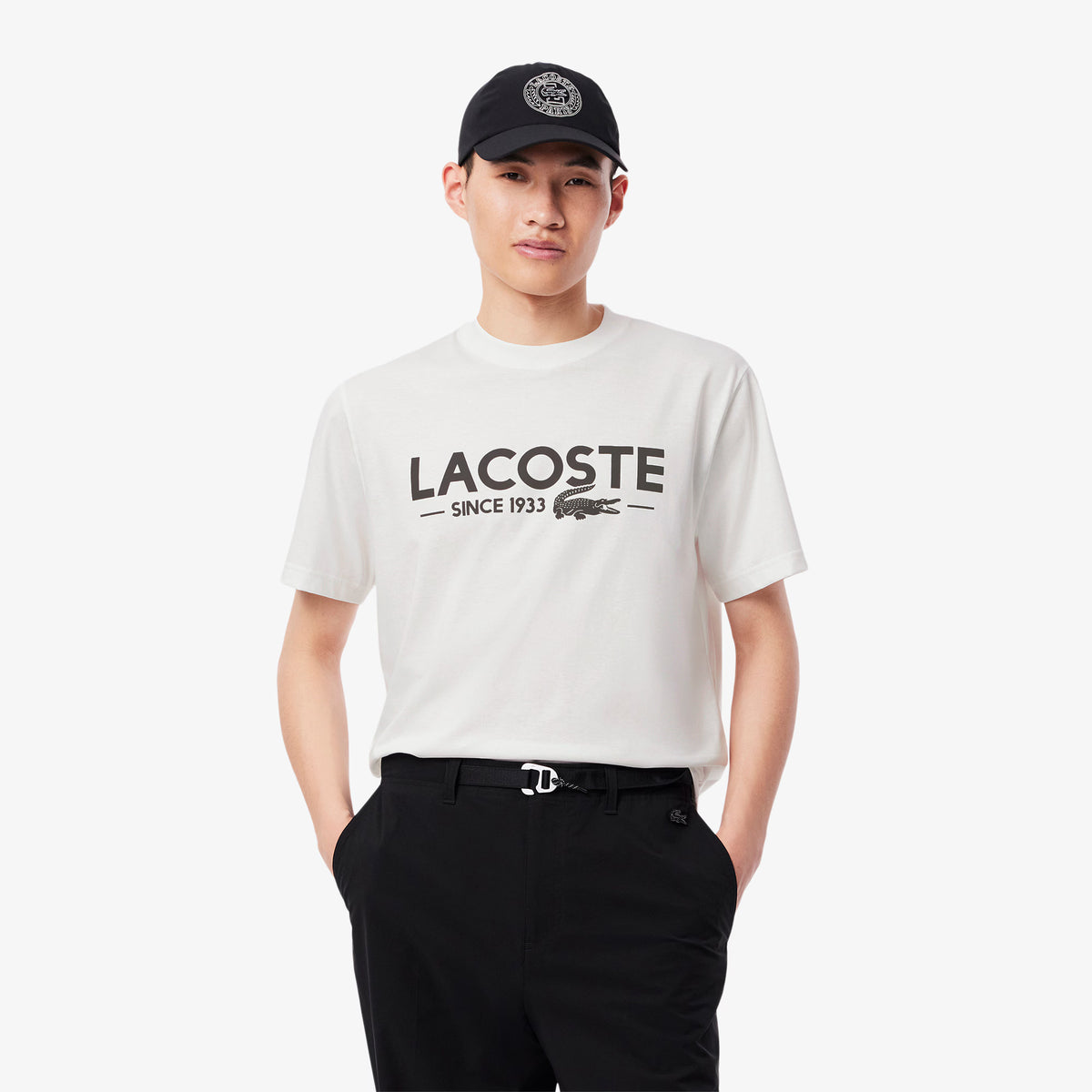 LACOSTE TH654123001 CAMISETA DE ALGODON ESTAMPADA WHITE
