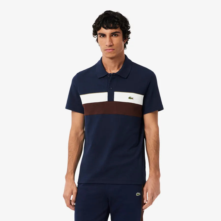 LACOSTE PH59186WZ POLO MINIPIQUE COLOR BLOCK NAVY BLUE