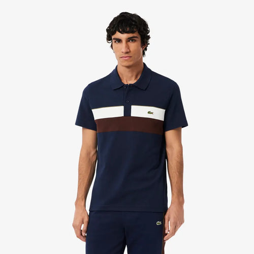 LACOSTE PH59186WZ POLO MINIPIQUE COLOR BLOCK NAVY BLUE