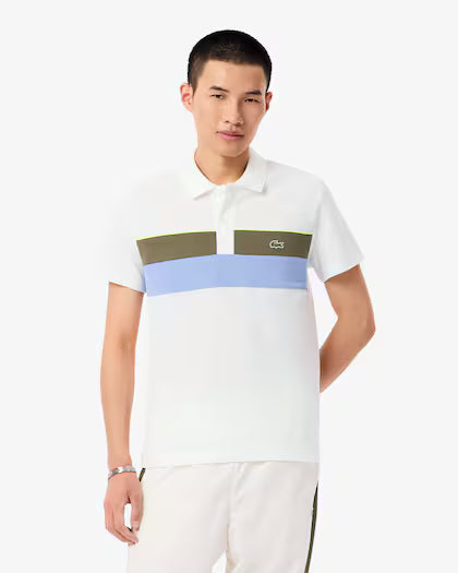 LACOSTE PH59189IV POLO MINIPIQUE COLOR BLOCK FIT WHITE