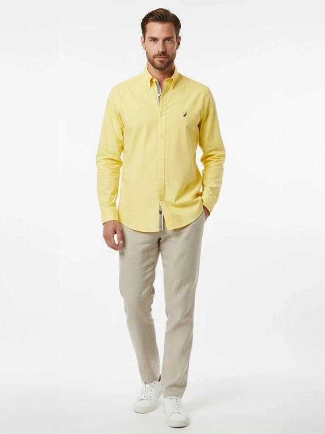 NAUTICA CAMISA M/L DE HOMBRE AMARILLO W74V01-7SN