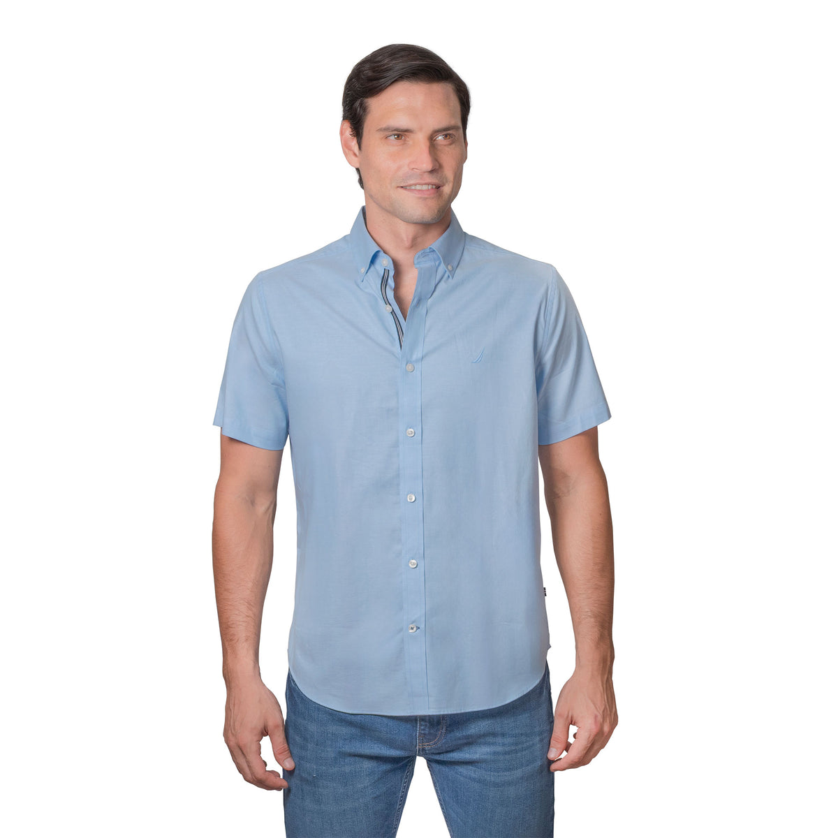 NAUTICA CAMISA M/C DE HOMBRE AZUL 01100W-40N