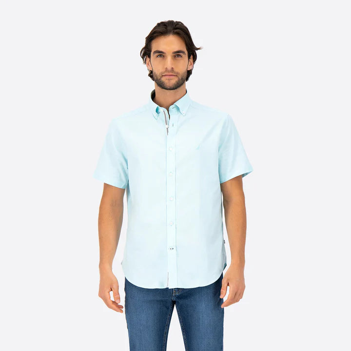NAUTICA CAMISA M/C DE HOMBRE AZUL 01100W-45A