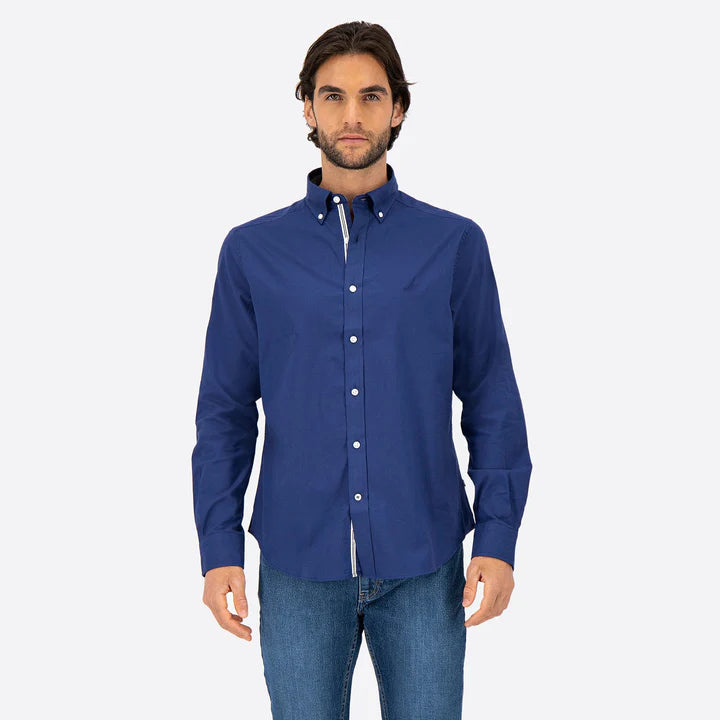 NAUTICA CAMISA M/L DE HOMBRE AZUL 01101W-4JN
