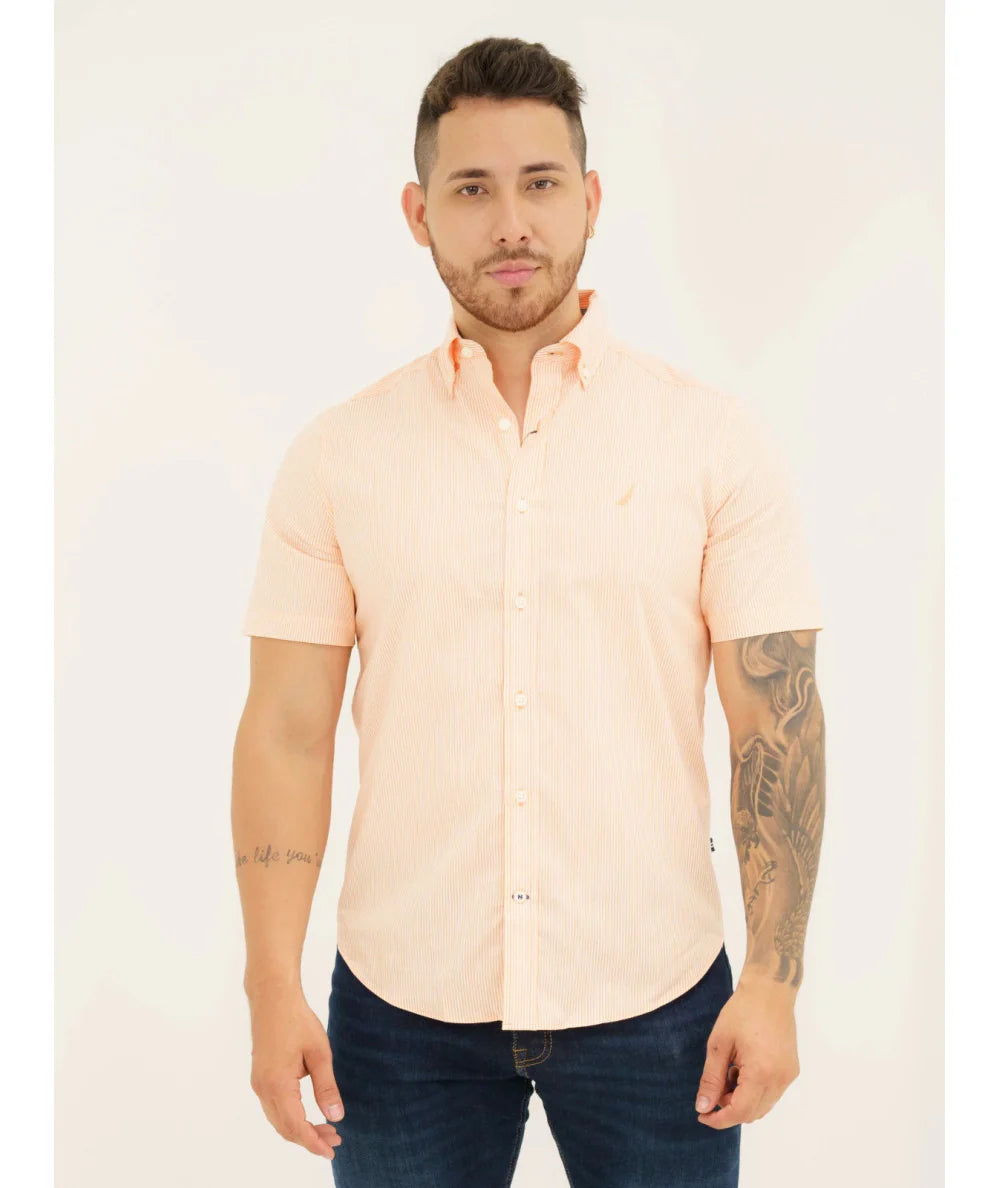 NAUTICA CAMISA M/C DE HOMBRE NARANJA 0199WS-8CR