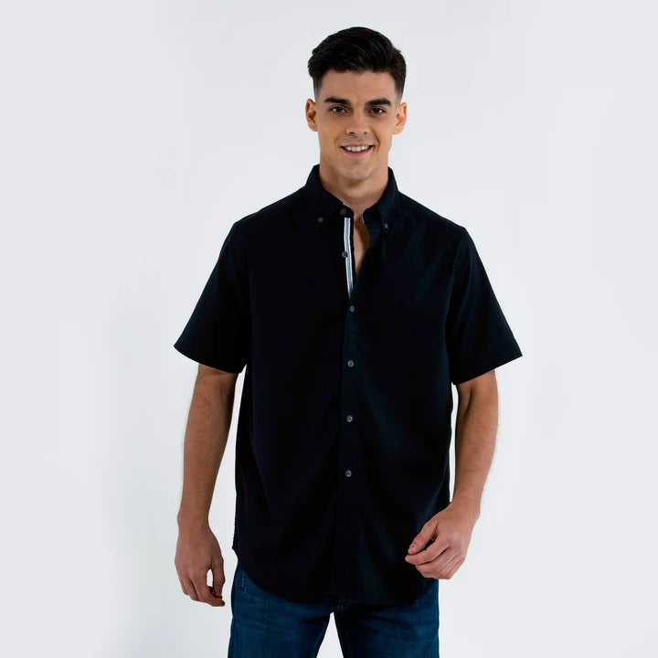 NAUTICA CAMISA M/C DE HOMBRE NEGRO 01100W-0TB