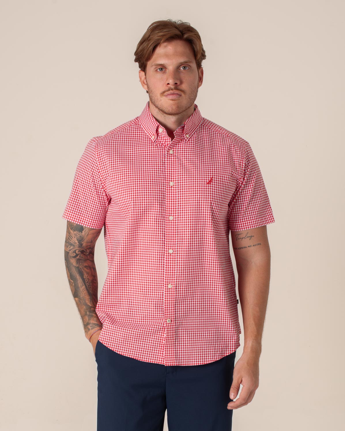 NAUTICA CAMISA M/C DE HOMBRE ROJO 27109WS-6FO